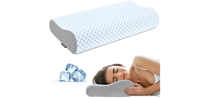 Ylekto Cervical Cooling Contoured Memory Foam Pillow