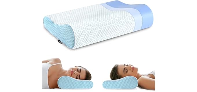 Ylekto Cervical Classic - Two-Height Memory Foam Cervical Pillow Ylekto Cervical Contoured Adjustable Memory Foam Pillow