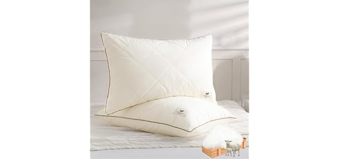 Your Moon Natural Wool Soft Washable Down Alternative Pillow