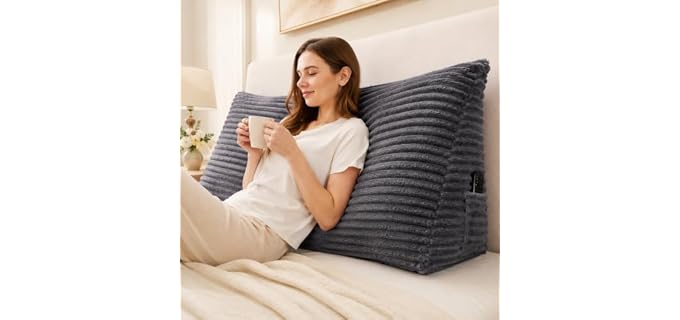 Zonamat Headboard Shredded Memory Foam Wedge Pillow