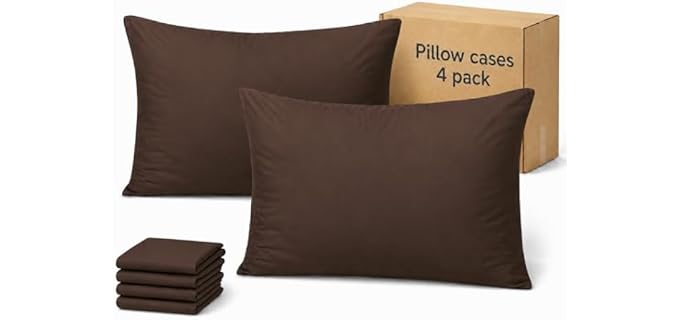 Zpecc Brown Hypoallergenic Washable Pillowcase