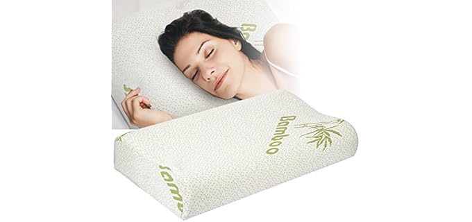 iMounTEK Rayon Derived Washable Contoured Memory Foam Pillow